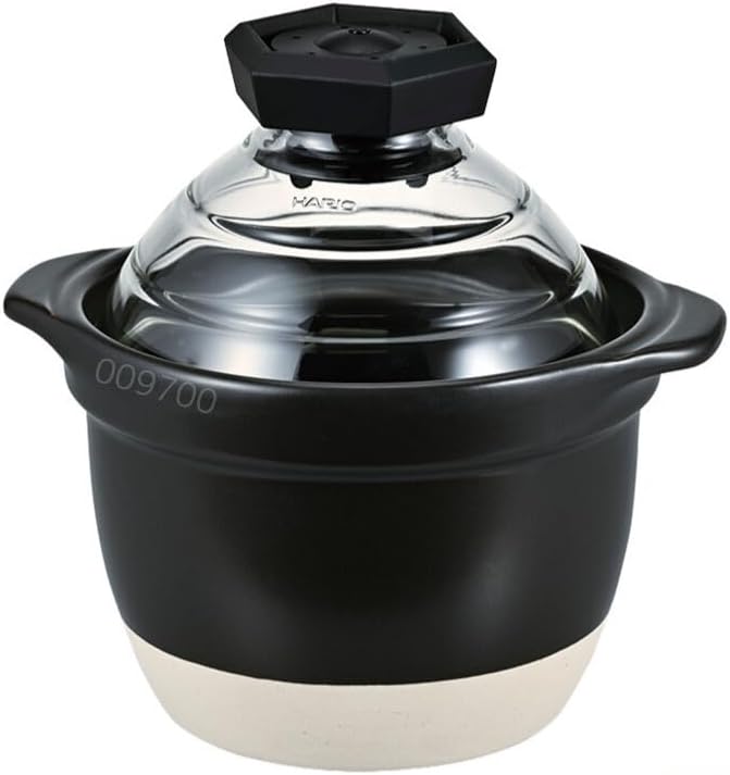 HARIO 2-3杯 耐熱玻璃 陶瓷 煮飯鍋 日本製 GNR-200-B-W 2024款