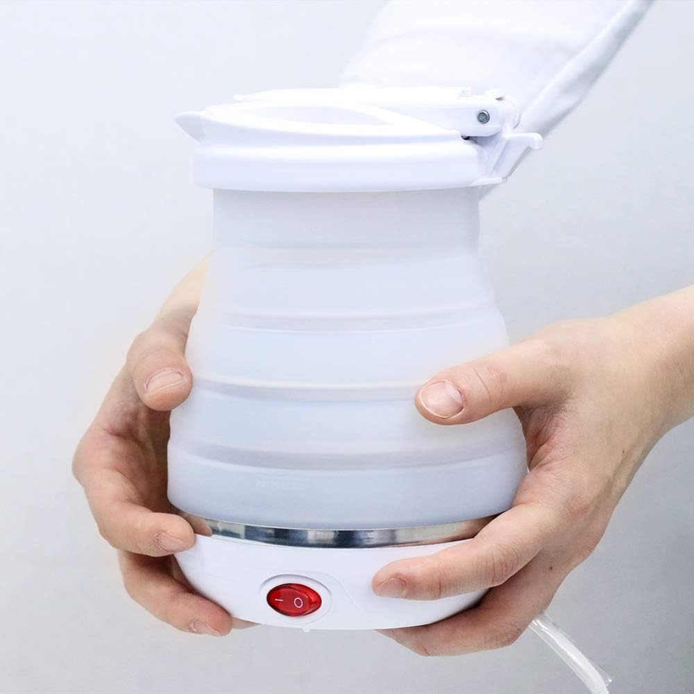 日本品牌miyoshi /MOC雙電壓折疊矽膠熱水壺、800ml出國旅行露營租屋//快煮壺