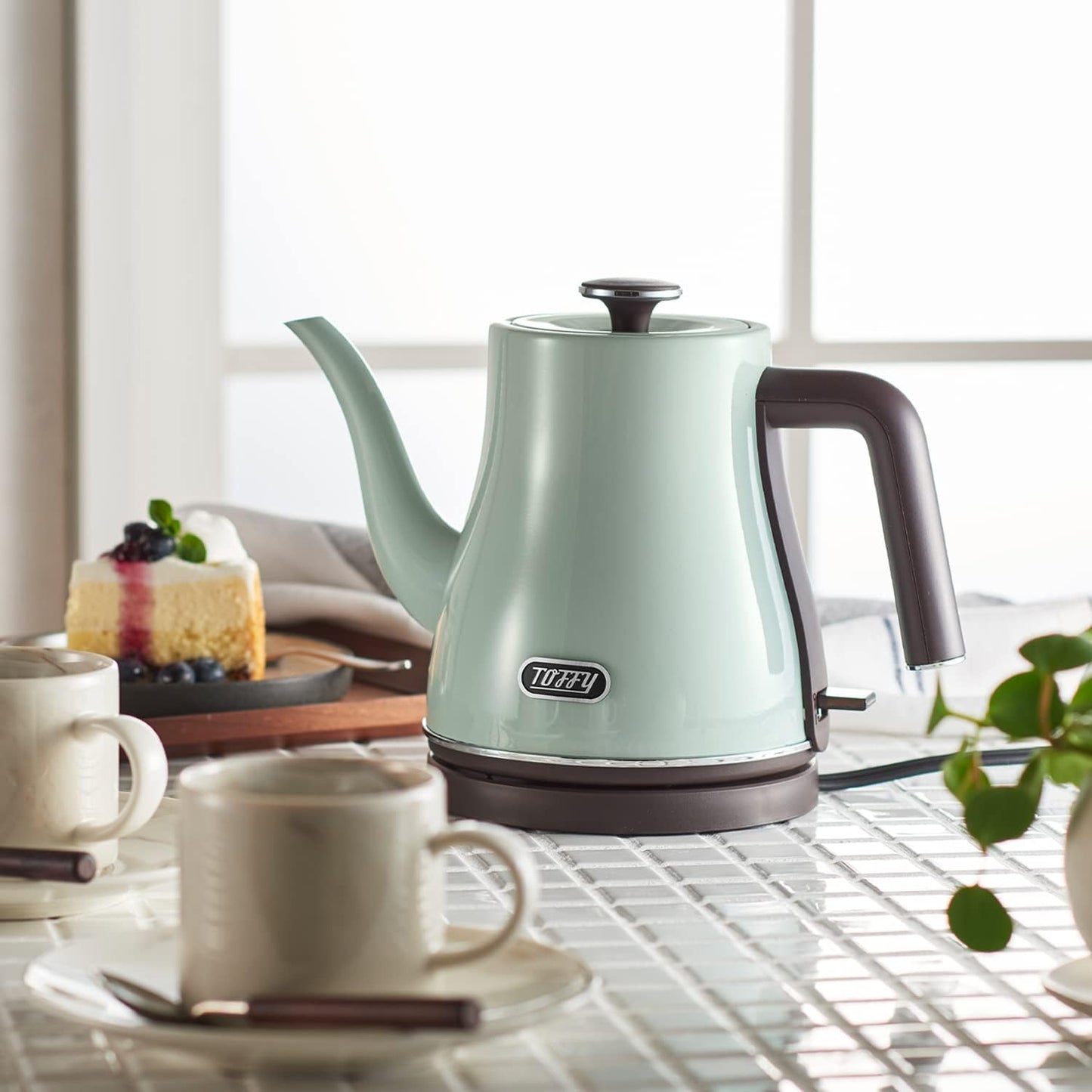 日本 Toffy 咖啡 咖啡壺 手沖壺 K-KT4 0.8L 白色 淡青色