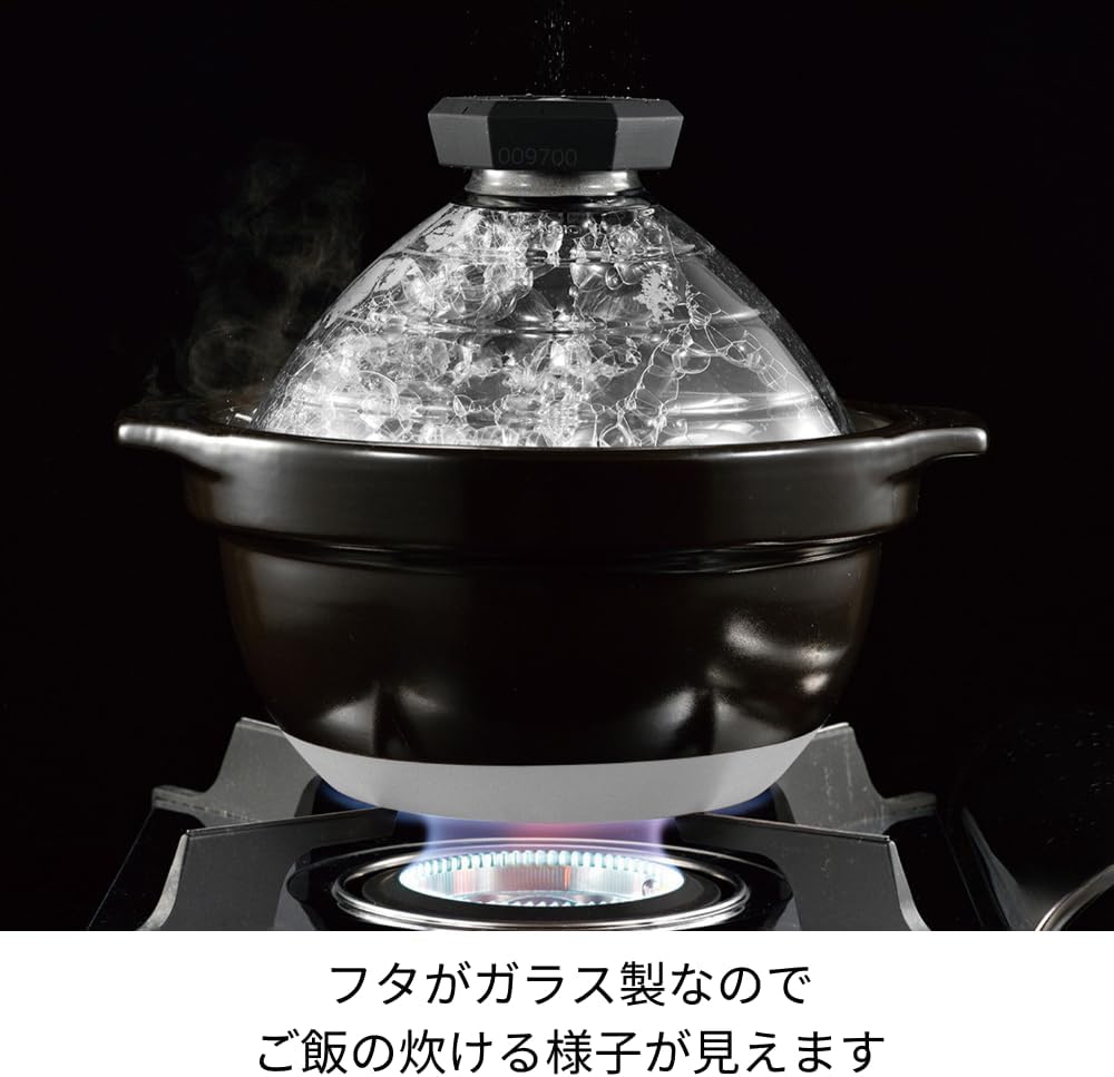 HARIO 2-3杯 耐熱玻璃 陶瓷 煮飯鍋 日本製 GNR-200-B-W 2024款