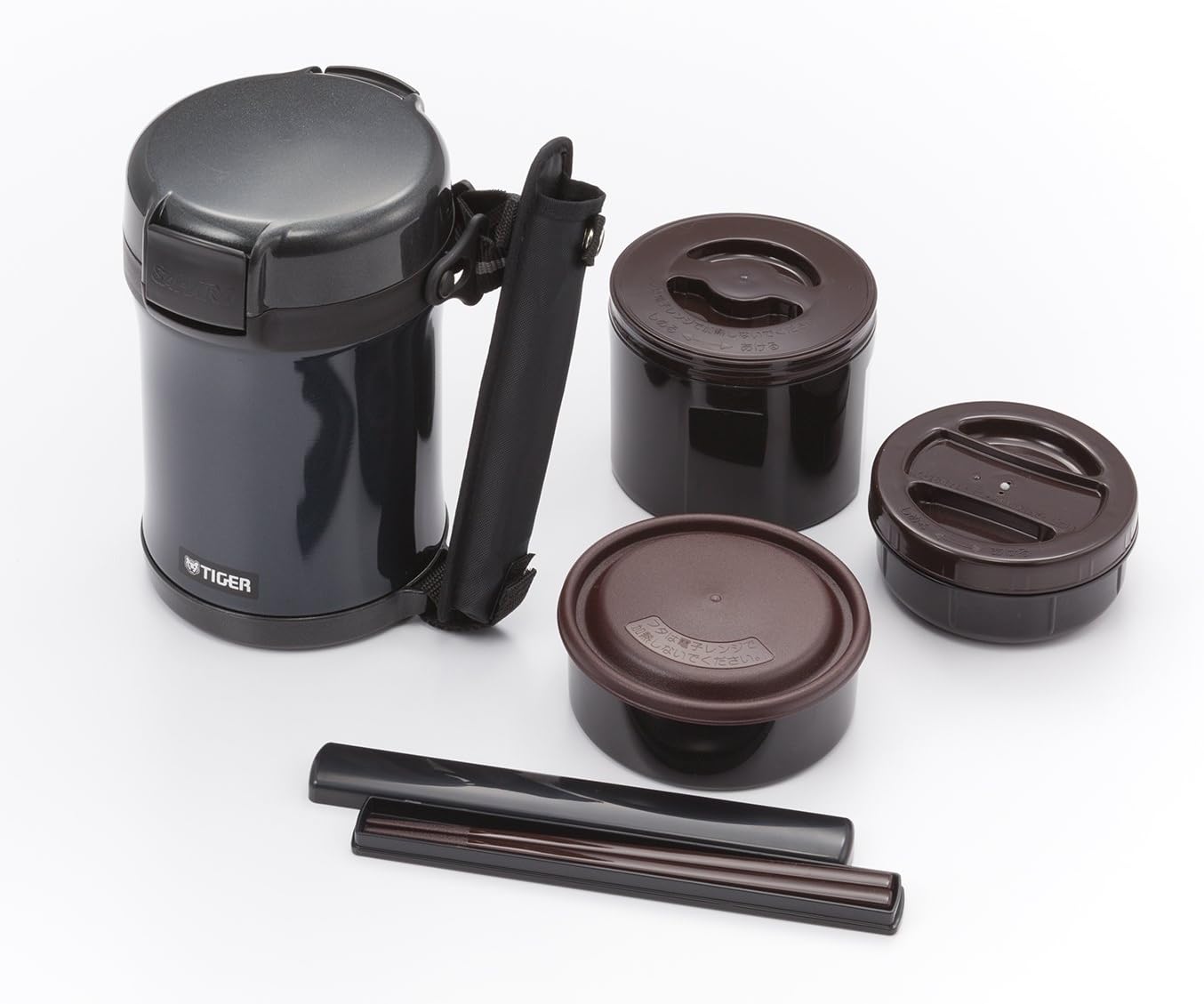 Japanese TIGER LWU-A172-KM stainless steel 6-hour heat preservation lunch box vacuum lunch box with chopsticks black