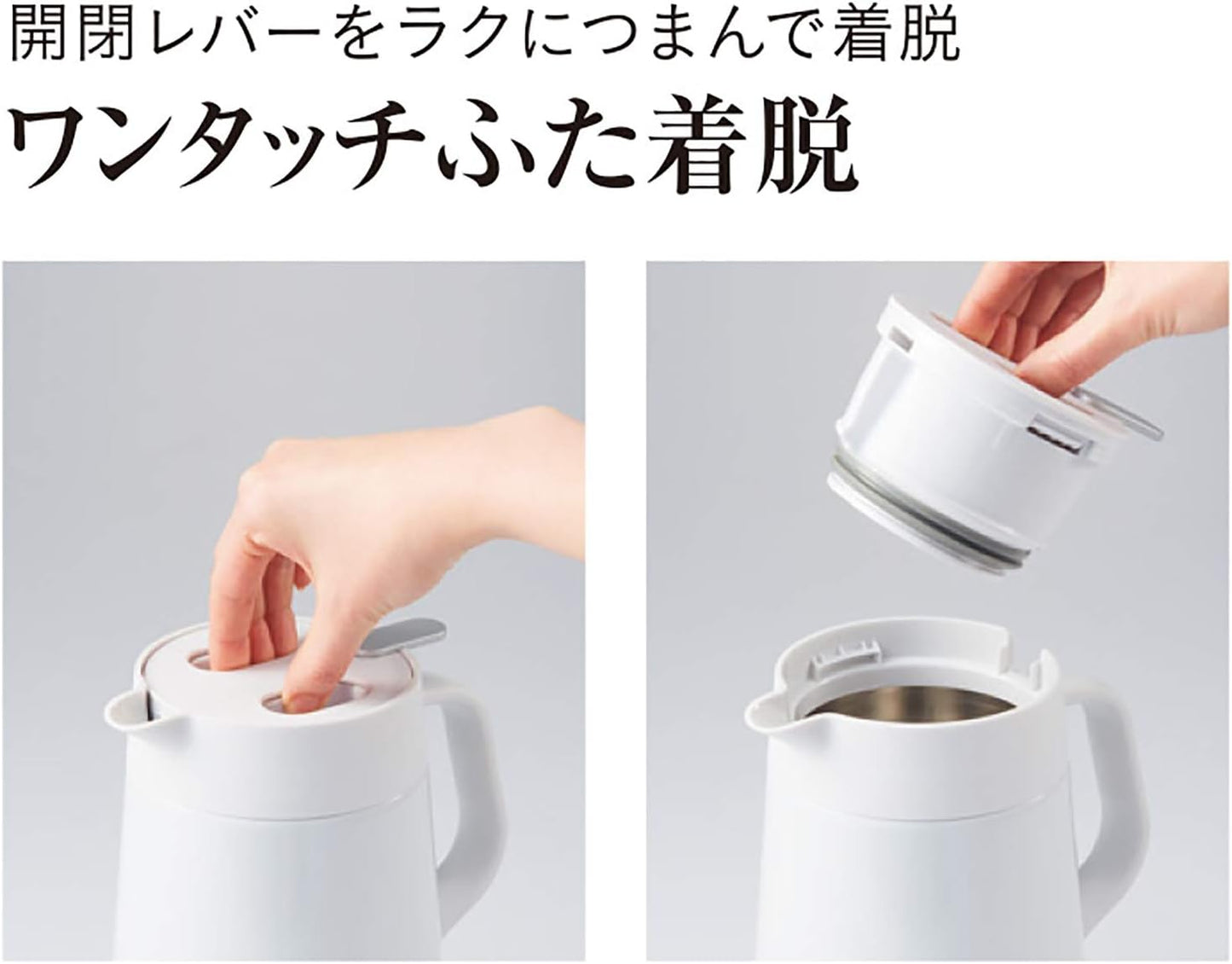 日本Tiger虎牌 保溫瓶桌上瓶保溫保冷白色 1.6L PWO-A160W