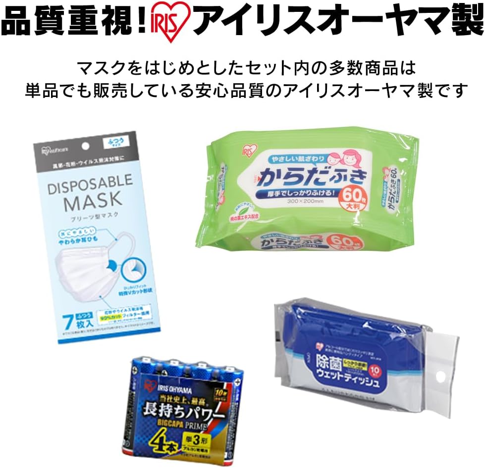 IRIS OHYAMA 防災用品 防災背包 防災套裝 62件套裝 簡易廁所 NBS2-62