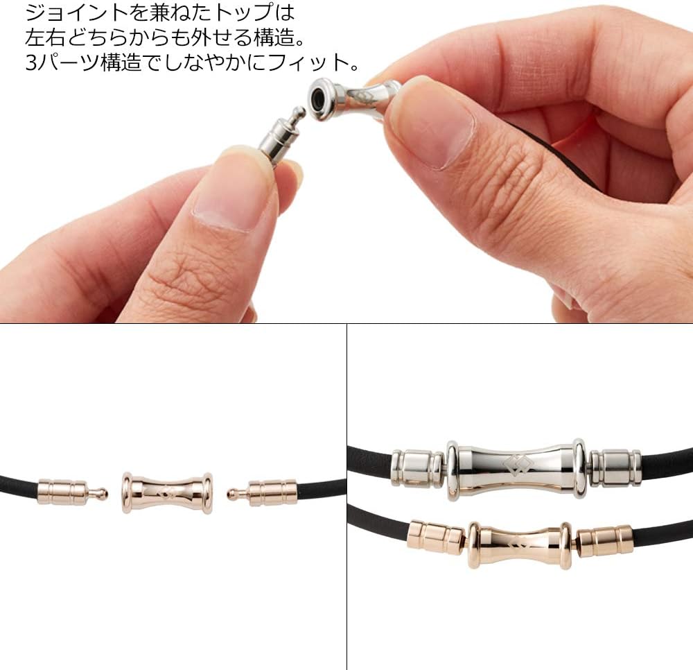 Japanese Colantotte TAO Silver Bamboo Section Gold Bamboo Section Japanese Magnet Necklace Colantotte TAO