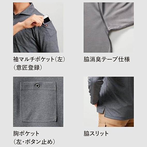 BURTLE 短袖Polo衫 667 工作服 全年 男士 女士 弹力 吸汗速干 除臭 工作服 BURTLE 附贴纸