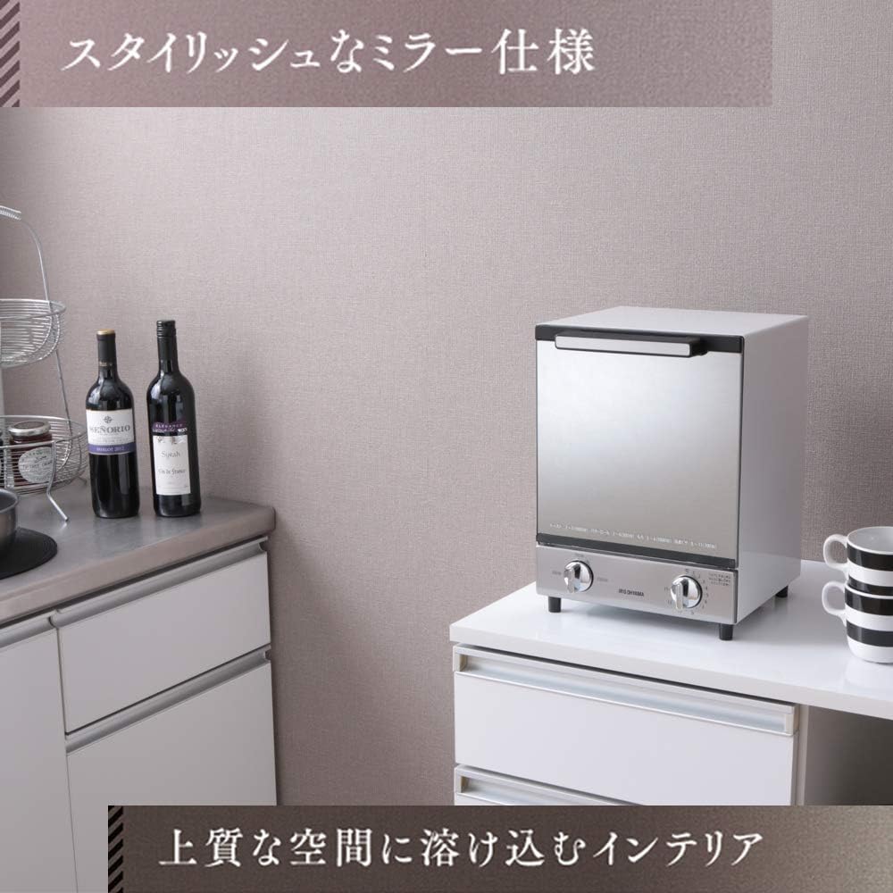 日本 IRIS OHYAMA MOT-012 小烤箱 雙層 鏡面 定時 三段火力 省空間 吐司 餐包 麻糬 加熱