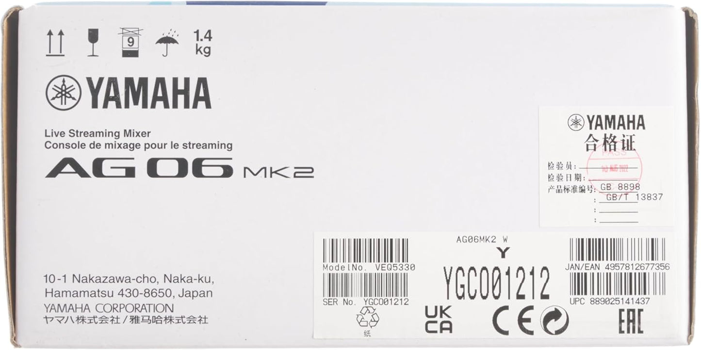 Japan imported YAMAHA AG06MK2 AG06 MK2 mixer supports 48V AG-06