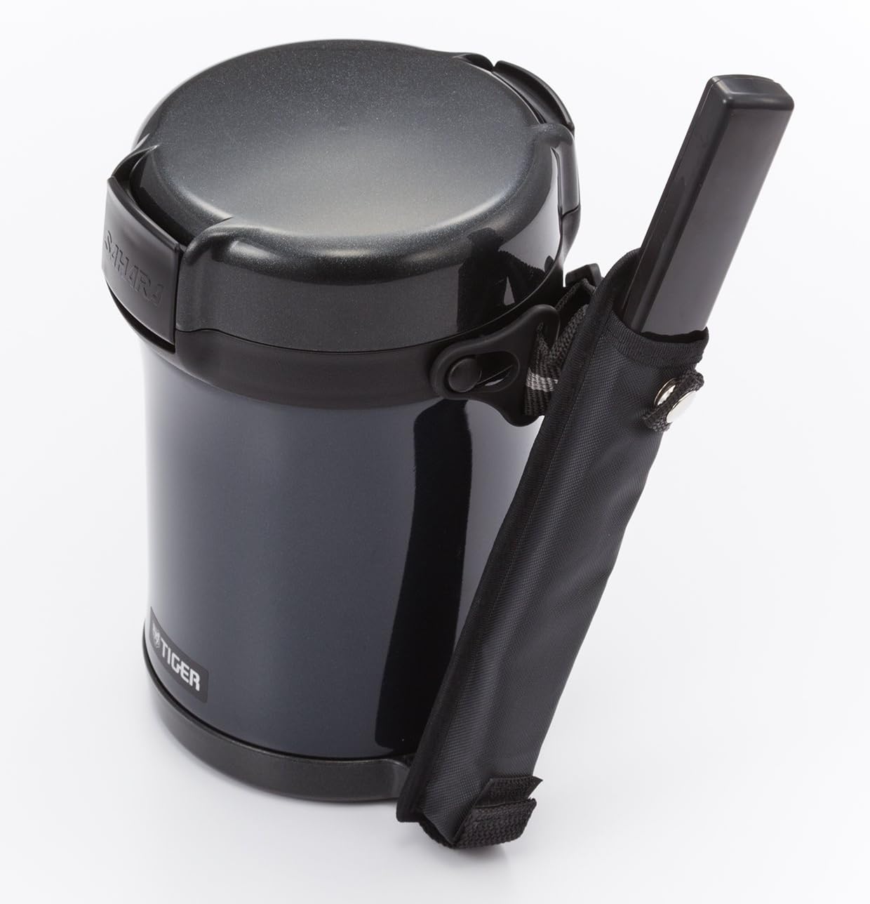 Japanese TIGER LWU-A172-KM stainless steel 6-hour heat preservation lunch box vacuum lunch box with chopsticks black