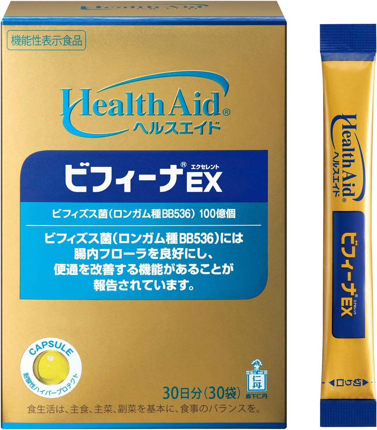 日本 森下仁丹益生菌黃金版EX 60日份 乳酸菌 比菲德氏菌 100億晶球益生菌 寡醣 日本原裝境內版