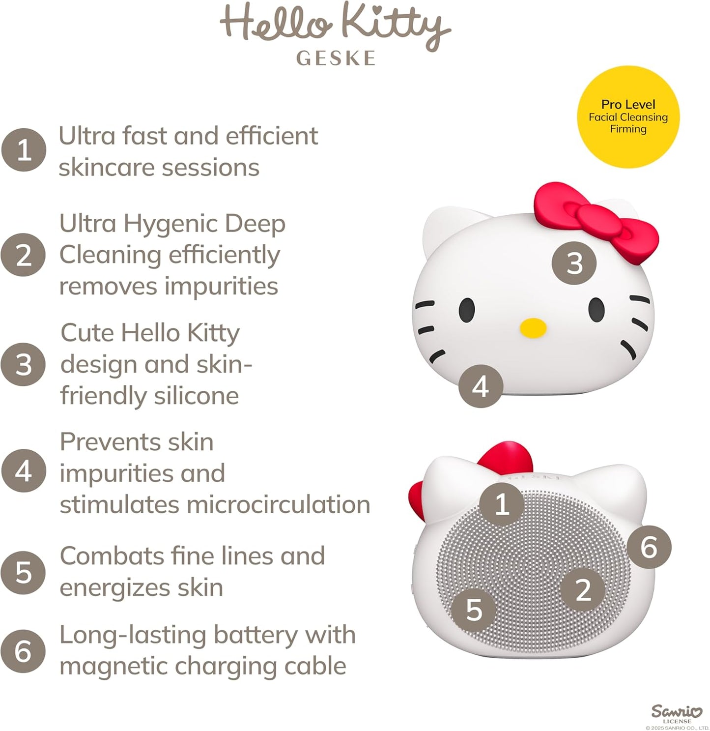 GESKE HK000009ST01 電動潔顏刷 毛孔護理 Hello Kitty