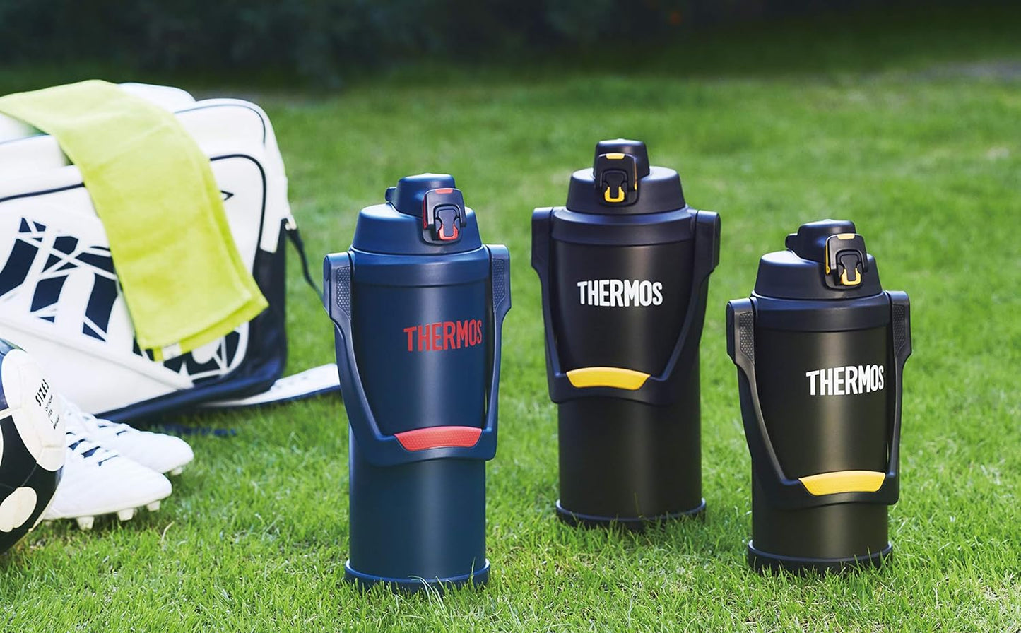 日本 THERMOS 膳魔師 不鏽鋼真空 保冷瓶 FFV-2001 (黑) 2.0L 露營 水壺