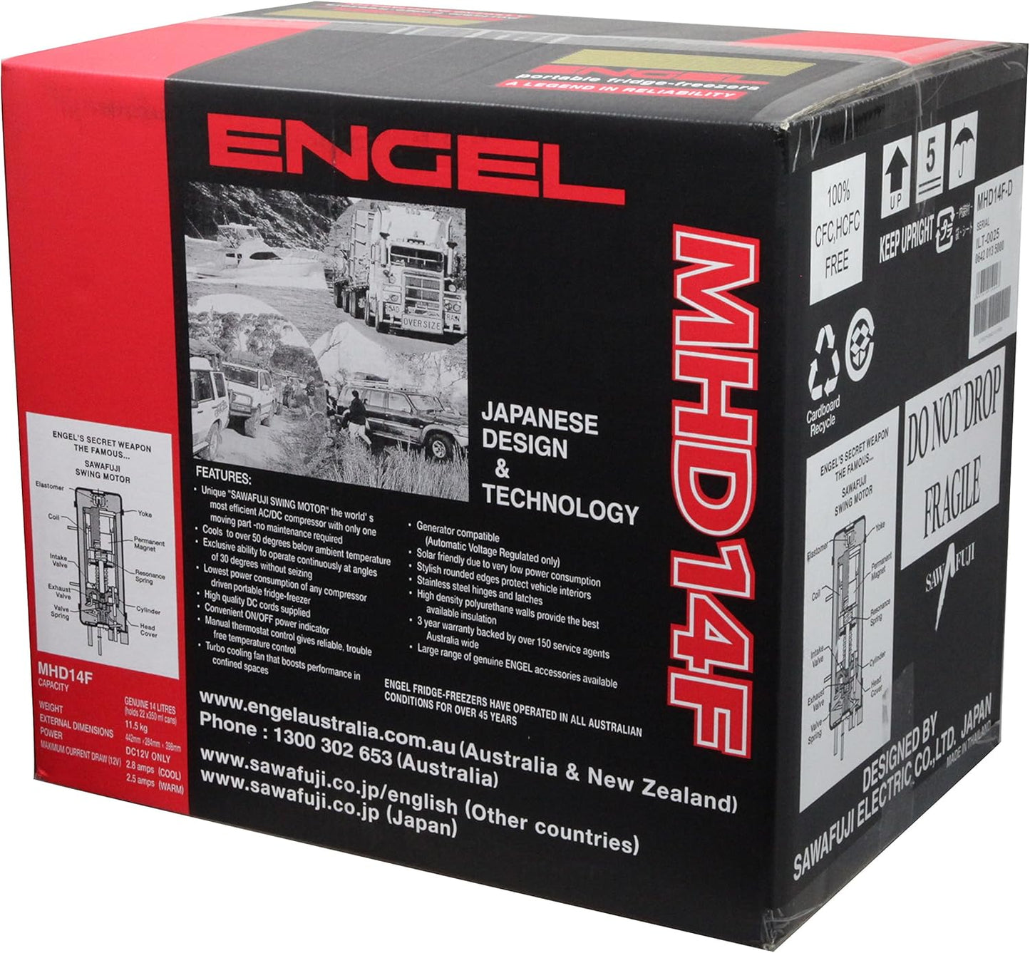 Japan ENGEL Sawato car mobile refrigerator MD14F 14L cold storage box frozen camping car refrigerator refrigeration does not include AC transformer MHD14