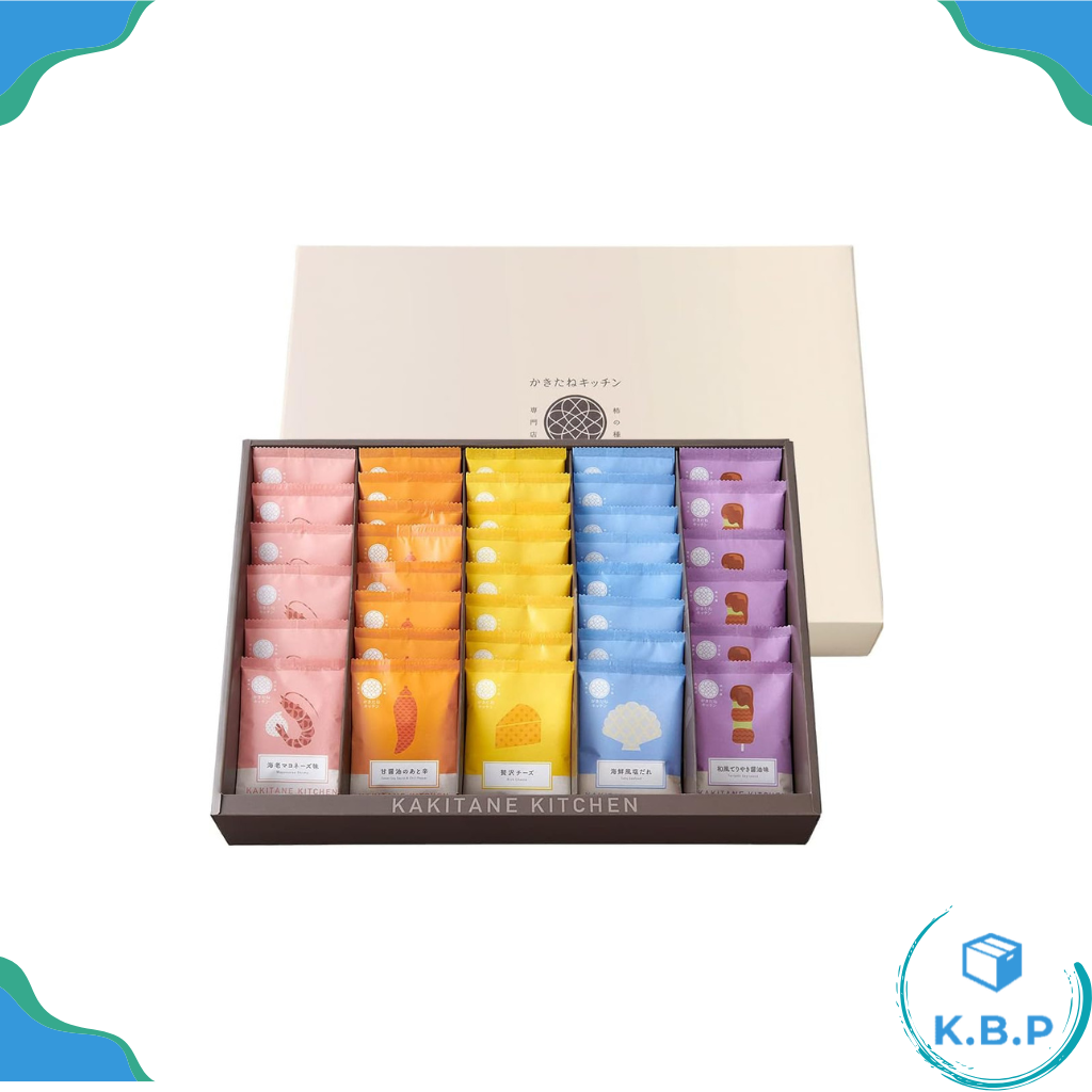 KAKITANE KITCHEN 綜合柿種禮盒 36入 起司 海鮮鹽味 蝦味美乃滋 和風照燒醬 下酒菜 伴手禮 柿之種
