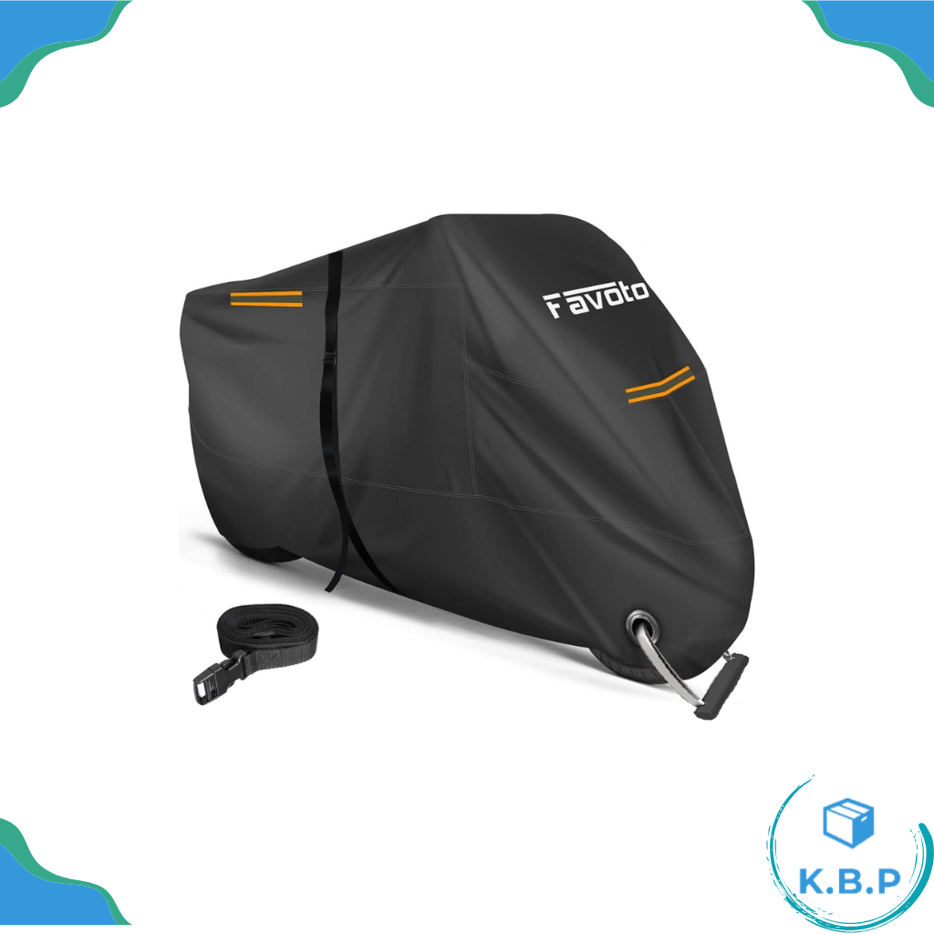 Japanese Favoto high-poundage waterproof, snow-proof and dust-proof motorcycle cover heavy motorcycle cover car cover front wheel anti-theft hole design with storage bag