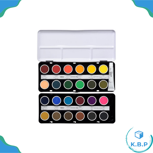 Japan Holbein Haobin solid watercolor paint opaque cake color 24 color set C032 diameter 30mm