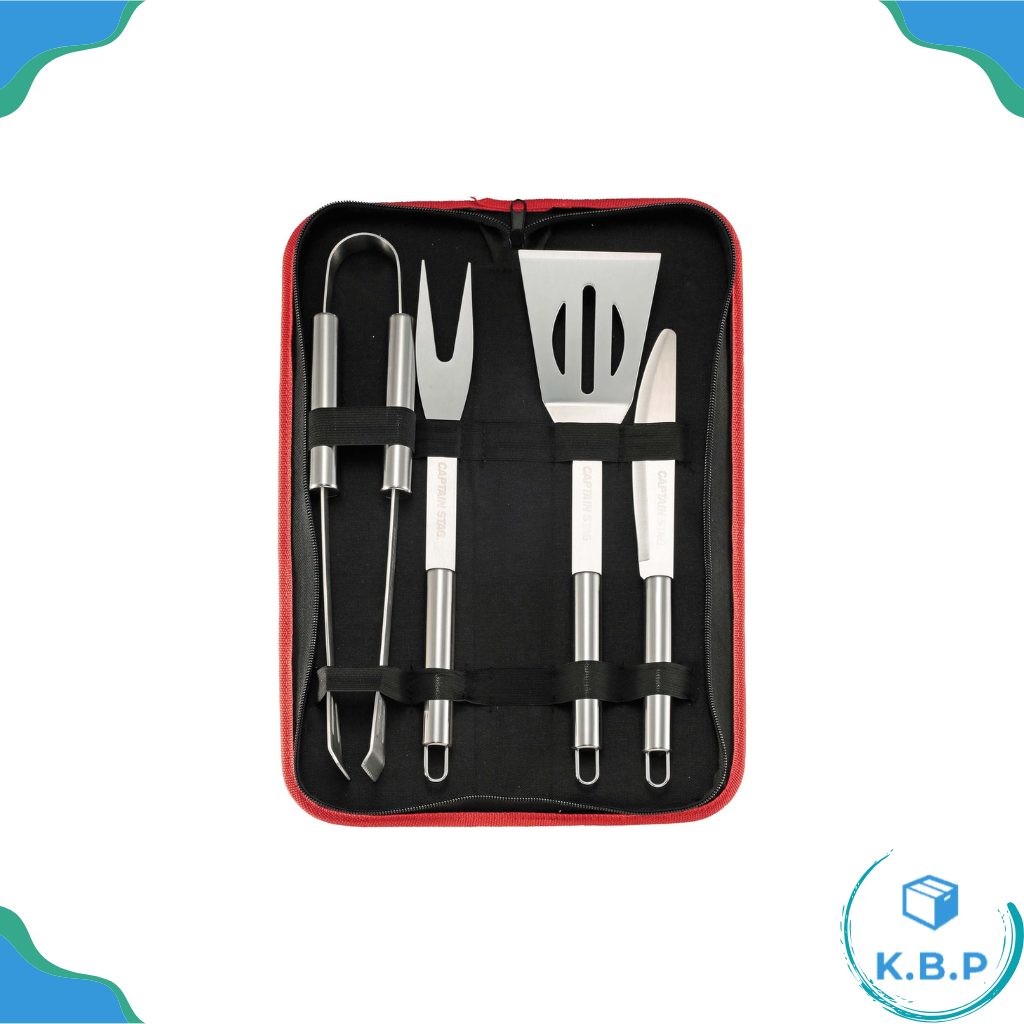 Japan CAPTAIN STAG UG-3249 stainless steel kitchenware set shovel fork clip knife barbecue BBQ