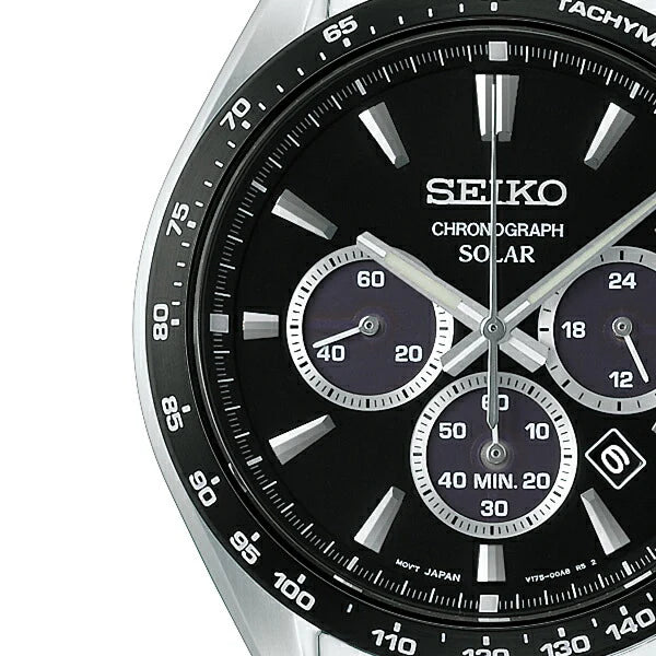 Seiko SBPY185 Selection S Series Men's Solar Chronograph, Solar, Black 2026 Model, Bracelet Type