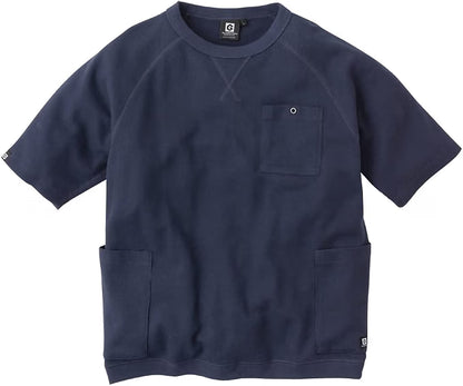 co-cos nobuoka (コーコス信岡) Unisex Adult 5-Pocket Short Sleeve T-Shirt, Light Waffle Material T-Shirt