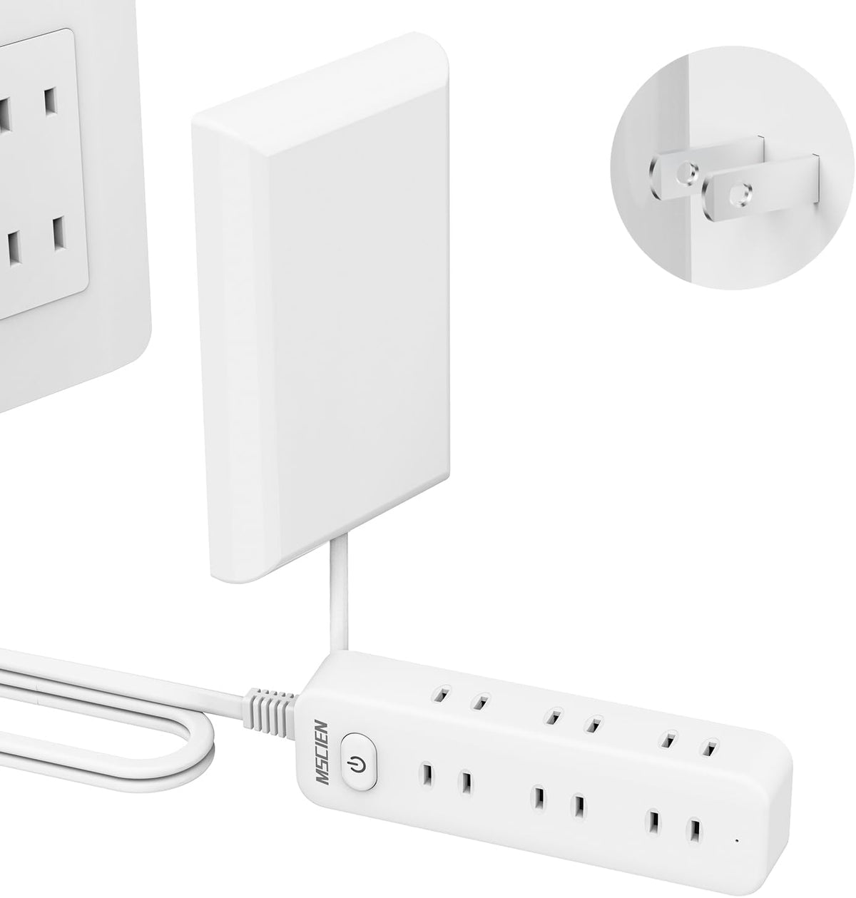Mscien Outlet Cover, Hidden Baby Guard, Wall, Outlets, No Show, Children, Baby Prevention, Power Tap, Hidden Cover, Extension Cord, 13.1 ft (4 m)