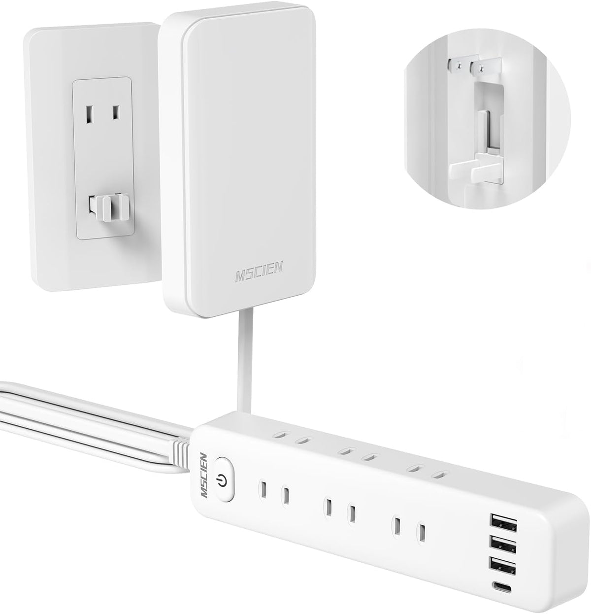 Mscien Baby Outlet Cover, Securing 2 Plugs, Hard to Fall Out, Power Tap