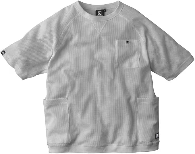 co-cos nobuoka (コーコス信岡) Unisex Adult 5-Pocket Short Sleeve T-Shirt, Light Waffle Material T-Shirt