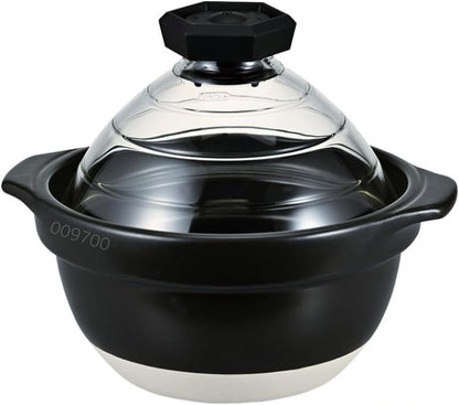 HARIO 2-3杯 耐熱玻璃 陶瓷 煮飯鍋 日本製 GNR-200-B-W 2024款
