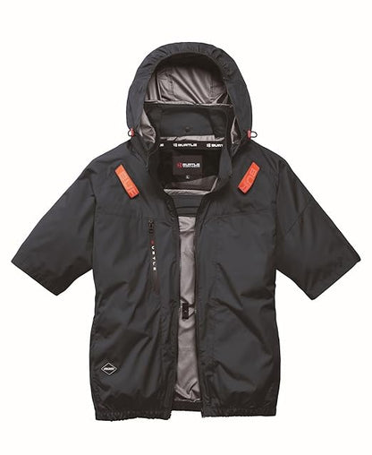 BURTLE バートル エアークラフト半袖ブルゾン(ハイバックファン)(ユニセックス) 春夏用 ブラック AC2096HB