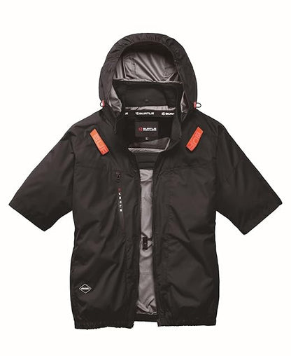 BURTLE バートル エアークラフト半袖ブルゾン(ハイバックファン)(ユニセックス) 春夏用 ブラック AC2096HB