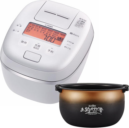 TIGER Magic Flask Rice Cooker,  JPI-S10NK 5.5 Cups, Pressure IH, Foam Fire Cooking, Made in Japan