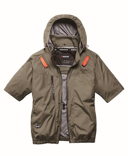 BURTLE バートル エアークラフト半袖ブルゾン(ハイバックファン)(ユニセックス) 春夏用 ブラック AC2096HB