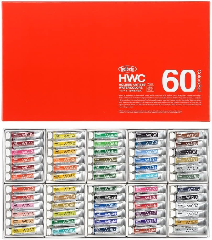 Japan Holbein Transparent Watercolor 5ml 24/ 30/ 48/ 60/ 108 Colors 