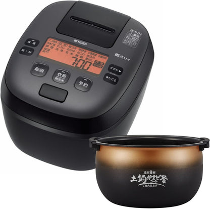 TIGER Magic Flask Rice Cooker,  JPI-S10NK 5.5 Cups, Pressure IH, Foam Fire Cooking, Made in Japan