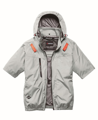 BURTLE バートル エアークラフト半袖ブルゾン(ハイバックファン)(ユニセックス) 春夏用 ブラック AC2096HB