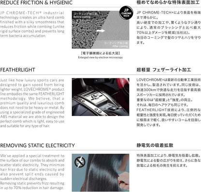 日本 LOVE CHROME PG 月 TSUKI 優質黑銀金 面部護理髮梳 recm