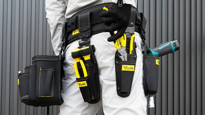 SUNODA LOCX LX-PO2B Removable Waist Bag, 2 Tiers, with Detachable Buckle, Carbide for Work, Electricians, Waist Tool