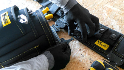 SUNODA LOCX LX-PO2B Removable Waist Bag, 2 Tiers, with Detachable Buckle, Carbide for Work, Electricians, Waist Tool