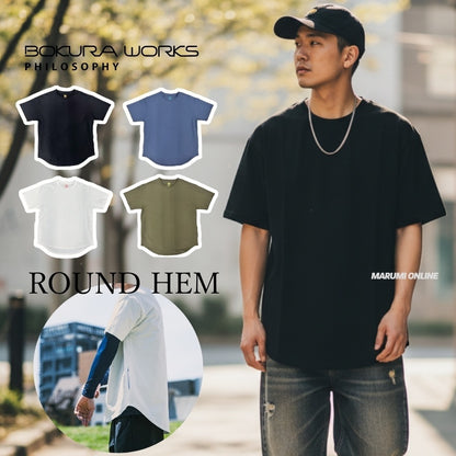 クラワークス コトブキニット ラウンドヘム オーバーサイズ 半袖 Tシャツ メンズ ストレッチ コットンタッチ 吸汗速乾 UVカット 3624 [26KN3624]