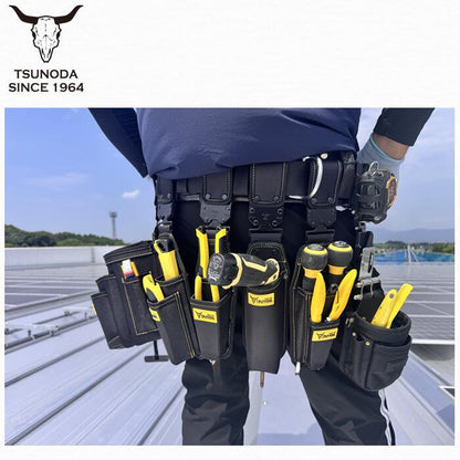 ツノダ LOCX 着脱式ペンチ差し3段 バックル付き LX-CP3B ワンタッチ組み換え 電工用腰袋 tsunoda