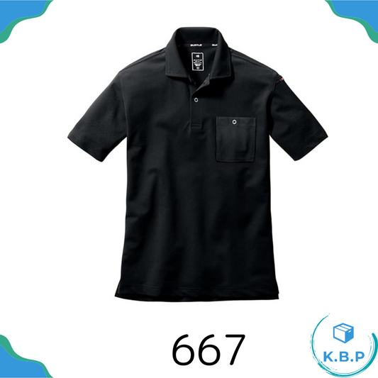 BURTLE 短袖Polo衫 667 工作服 全年 男士 女士 弹力 吸汗速干 除臭 工作服 BURTLE 附贴纸