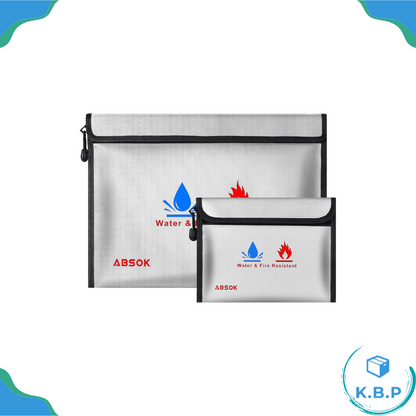 Japanese original ABSOK fireproof portable safe folder heat-resistant 2093 degrees home cash important document safe storage bag
