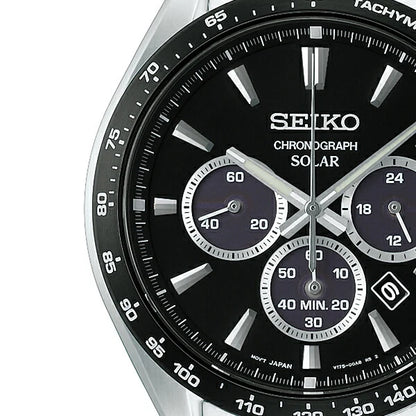 Seiko  SBPY185 Selection S Series Men's Solar Chronograph, Solar, Black 2026 Model, Bracelet Type